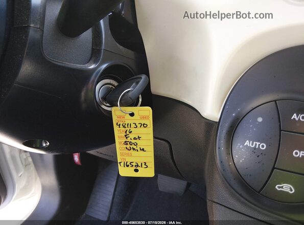 3C3CFFGE4GT165213 2016 FIAT 500E White Առջևի վահանակի տեսք