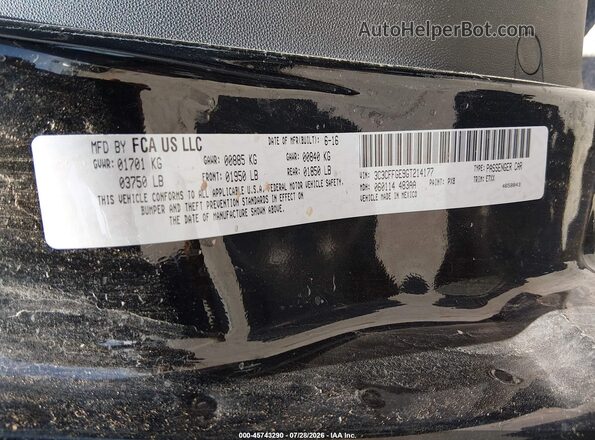 3C3CFFGE9GT214177 2016 FIAT 500E Black Շարժիչի բաժամունքի տեսք