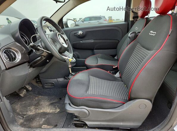 3C3CFFKR0HT700114 2017 FIAT 500 Gray Vista interior delantera