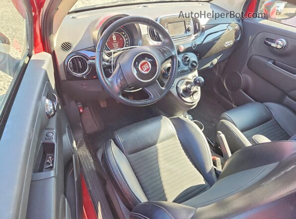3C3CFFKR0HT700422 2017 FIAT 500 Red Առջևի վահանակի տեսք