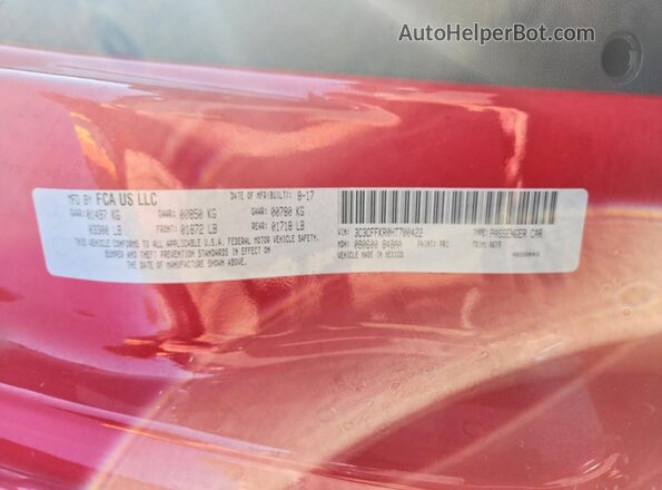 3C3CFFKR0HT700422 2017 FIAT 500 Red Շարժիչի բաժամունքի տեսք