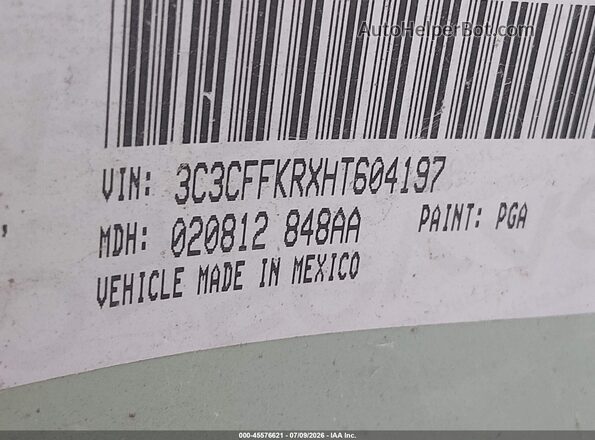 3C3CFFKRXHT604197 2017 FIAT 500 Зеленый Вид подкапотного пространства