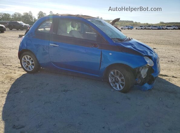 3C3CFFLR1HT509154 2017 FIAT 500 Синий Передняя правая четверть