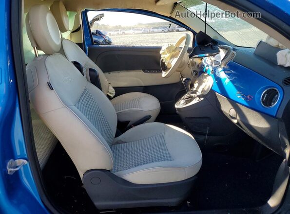 3C3CFFLR1HT509154 2017 FIAT 500 Синий Вид салона спереди