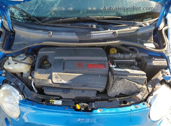 3C3CFFLR1HT509154 2017 FIAT 500 Синий Вид задней части салона
