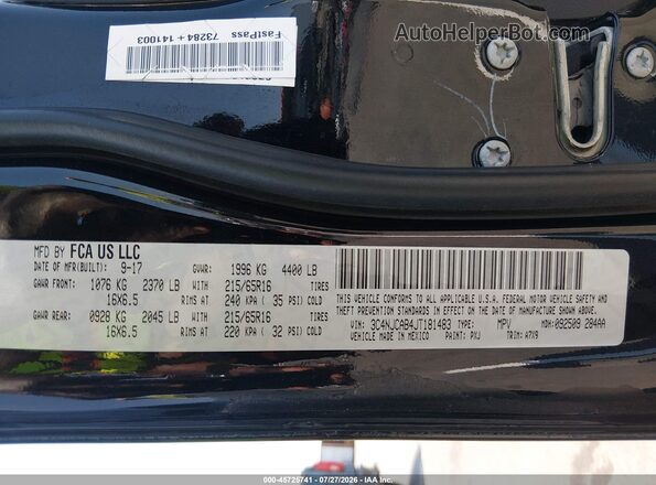 3C4NJCAB4JT181483 2018 JEEP COMPASS Черный Вид подкапотного пространства