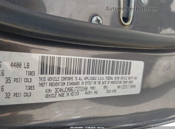 3C4NJCAB6JT272240 2018 JEEP COMPASS Gray Вид підкапотного простору