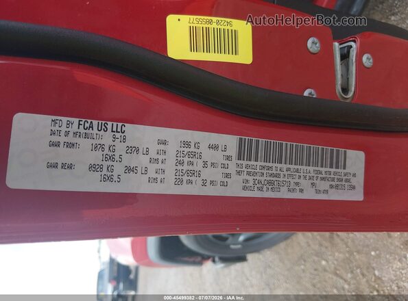 3C4NJCAB6KT615713 2019 JEEP COMPASS Red Вид підкапотного простору