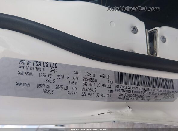 3C4NJCAB7HT652231 2017 JEEP COMPASS White Vista del compartimento del motor