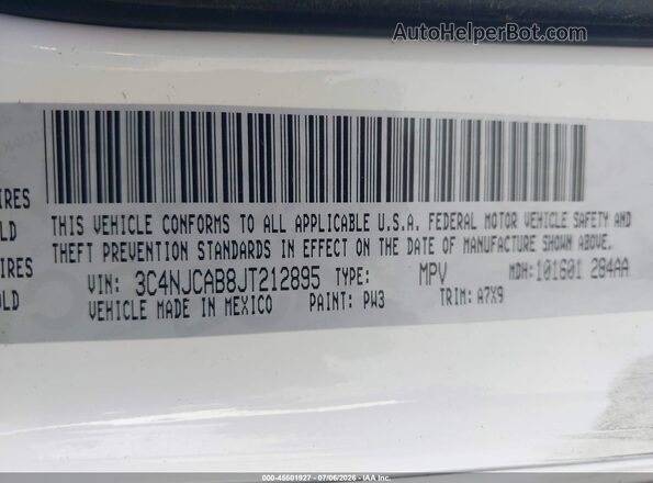 3C4NJCAB8JT212895 2018 JEEP COMPASS Белый Вид подкапотного пространства