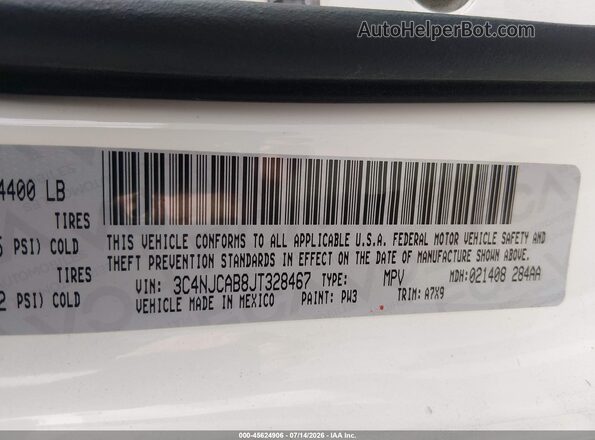 3C4NJCAB8JT328467 2018 JEEP COMPASS Белый Вид подкапотного пространства