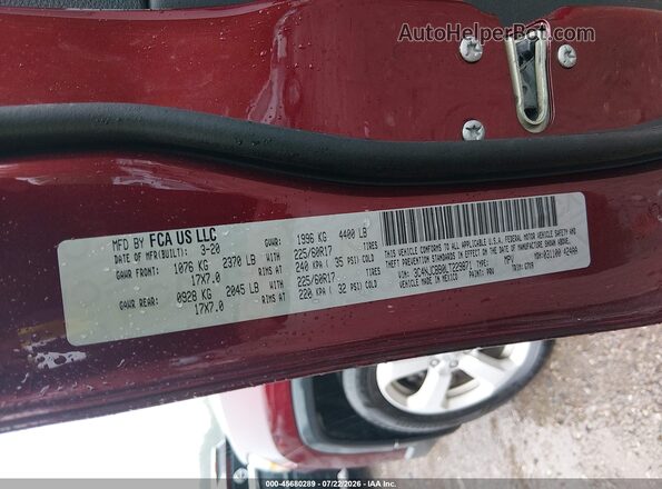 3C4NJCBB0LT229871 2020 JEEP COMPASS Maroon Engine compartment view