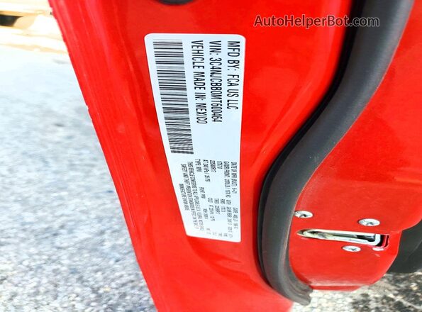 3C4NJCBB0MT600464 2021 JEEP COMPASS Red Vista de la etiqueta del VIN