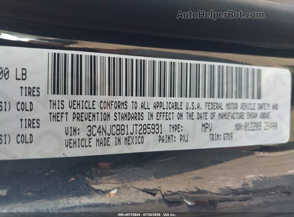 3C4NJCBB1JT285931 2018 JEEP COMPASS Черный Вид подкапотного пространства