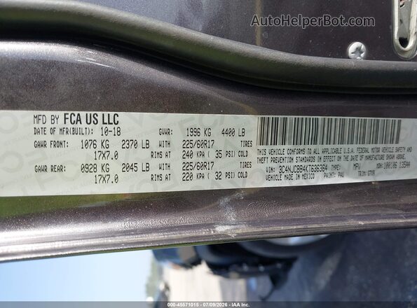 3C4NJCBB4KT636364 2019 JEEP COMPASS Gray Вид підкапотного простору