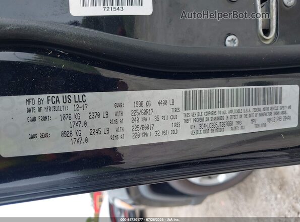 3C4NJCBB5JT267660 2018 JEEP COMPASS Black Engine compartment view