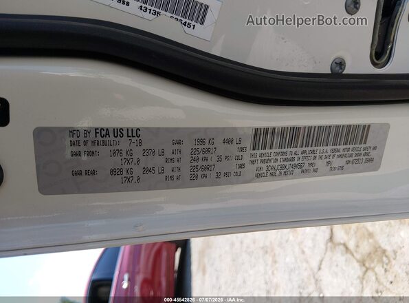 3C4NJCBBXJT494567 2018 JEEP COMPASS Белый Вид подкапотного пространства