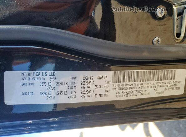 3C4NJCBBXLT212530 2020 JEEP COMPASS Black Շարժիչի բաժամունքի տեսք
