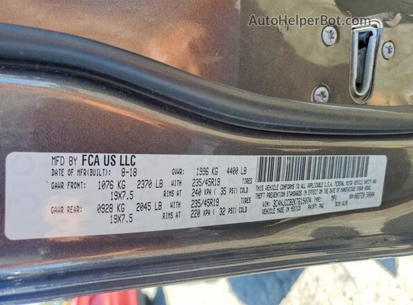 3C4NJCCB2KT615074 2019 JEEP COMPASS Gray Widok naklejki z numerem VIN
