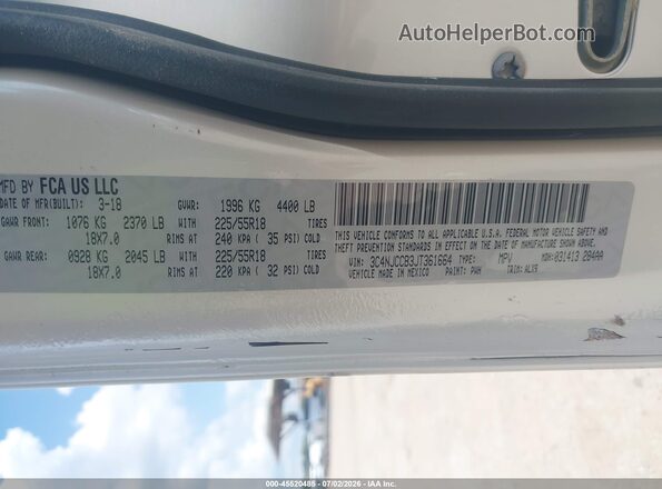 3C4NJCCB3JT361664 2018 JEEP COMPASS White Вид підкапотного простору