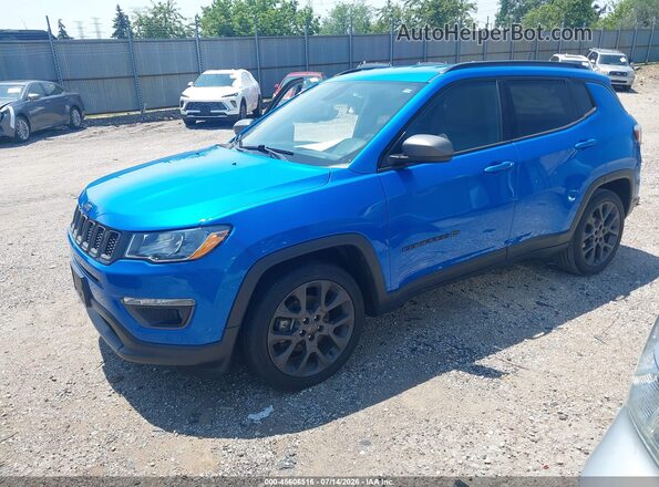 3C4NJCEB4MT532844 2021 JEEP COMPASS Blue Vista tres cuartos delantera izquierda