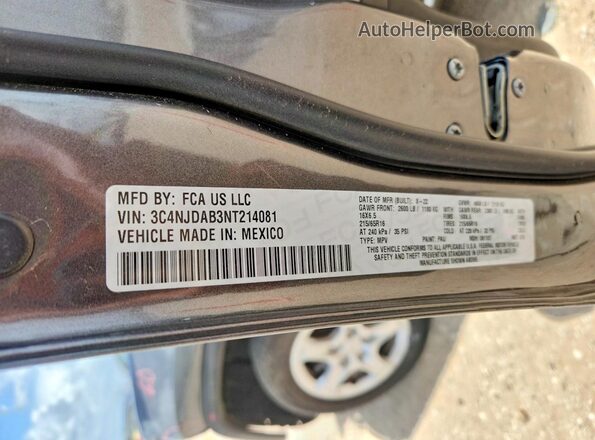 3C4NJDAB3NT214081 2022 JEEP COMPASS Gray VIN sticker view