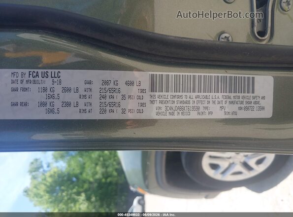 3C4NJDAB6KT619590 2019 JEEP COMPASS Green Widok komory silnika