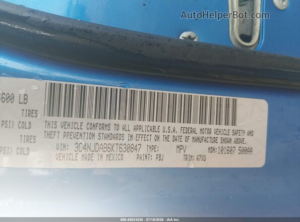 3C4NJDAB6KT630847 2019 JEEP COMPASS Синий Вид подкапотного пространства