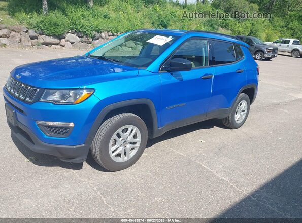3C4NJDAB7JT392232 2018 JEEP COMPASS Blue Առջևի ձախ երեք քառորդ տեսարան