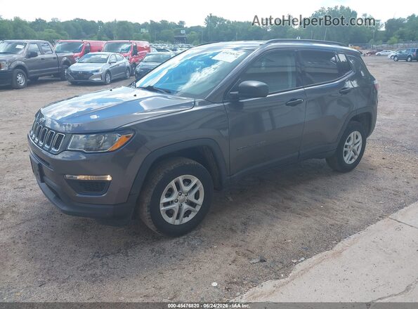 3C4NJDAB8JT392238 2018 JEEP COMPASS Gray Передня ліва чверть