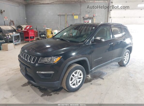 3C4NJDABXJT392242 2018 JEEP COMPASS Black წინა მარცხენა ხედი სამი მეოთხედიდან