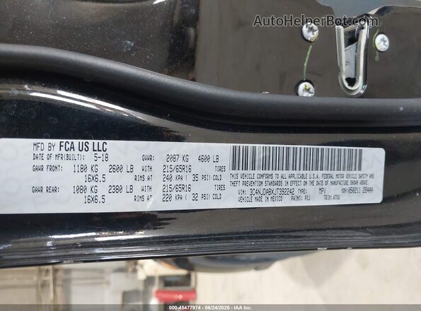 3C4NJDABXJT392242 2018 JEEP COMPASS Black ძრავის განყოფილების ხედი