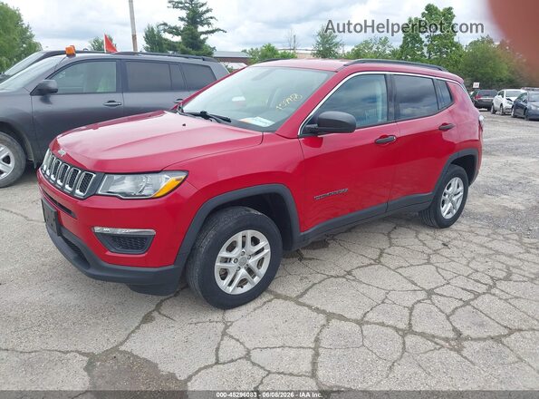 3C4NJDABXKT619589 2019 JEEP COMPASS Red წინა მარცხენა ხედი სამი მეოთხედიდან