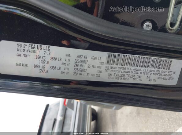 3C4NJDBB0JT492381 2018 JEEP COMPASS Black ძრავის განყოფილების ხედი