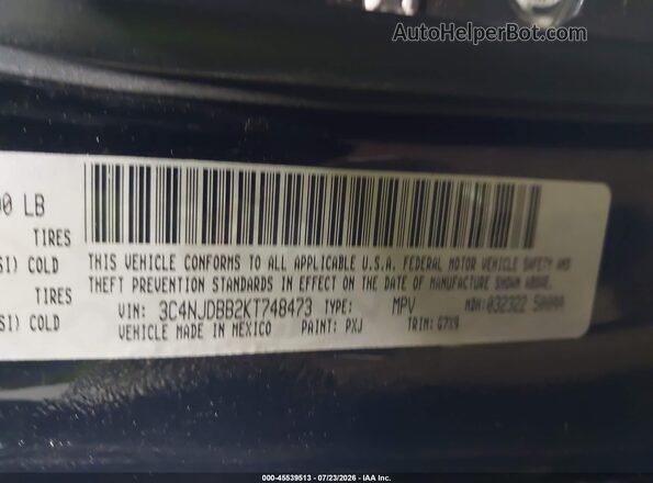 3C4NJDBB2KT748473 2019 JEEP COMPASS Black Vista del compartimento del motor