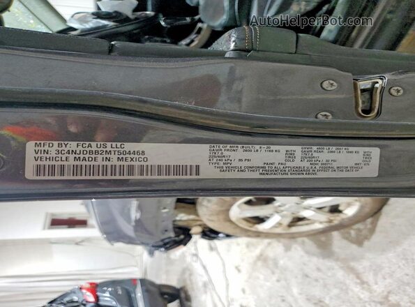 3C4NJDBB2MT504468 2021 JEEP COMPASS Gray VIN կոդի պիտակի տեսք