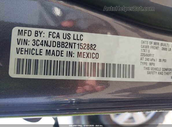3C4NJDBB2NT152882 2022 JEEP COMPASS Gray Вид підкапотного простору