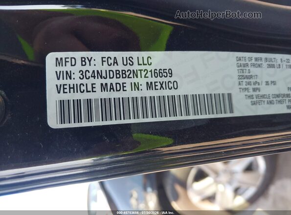 3C4NJDBB2NT216659 2022 JEEP COMPASS Black Engine compartment view