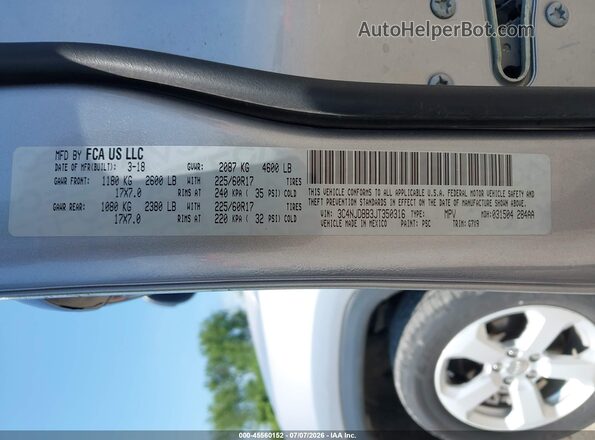 3C4NJDBB3JT350316 2018 JEEP COMPASS Silver Вид підкапотного простору