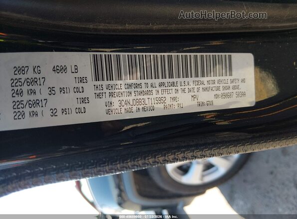 3C4NJDBB3LT115952 2020 JEEP COMPASS Black Вид підкапотного простору