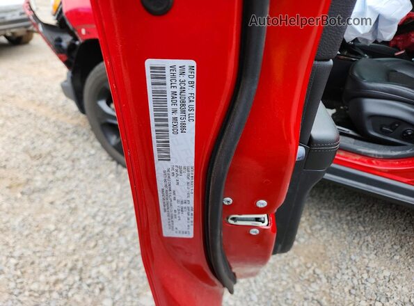 3C4NJDBB3MT518864 2021 JEEP COMPASS Red VIN կոդի պիտակի տեսք