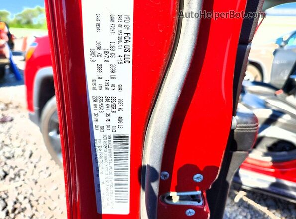 3C4NJDBB4KT761127 2019 JEEP COMPASS Red Vista de la etiqueta del VIN