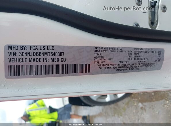 3C4NJDBB4MT540307 2021 JEEP COMPASS White Widok komory silnika