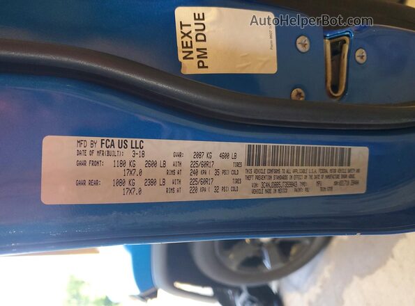 3C4NJDBB5JT359843 2018 JEEP COMPASS Blue VIN sticker view
