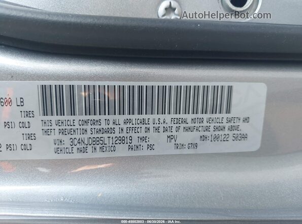 3C4NJDBB5LT129819 2020 JEEP COMPASS Серебряный Вид подкапотного пространства