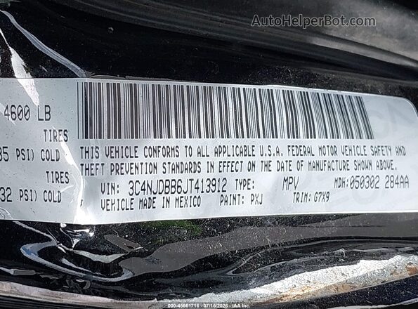 3C4NJDBB6JT413912 2018 JEEP COMPASS Черный Вид подкапотного пространства
