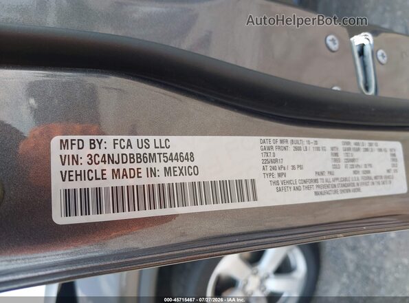 3C4NJDBB6MT544648 2021 JEEP COMPASS Gray Engine compartment view