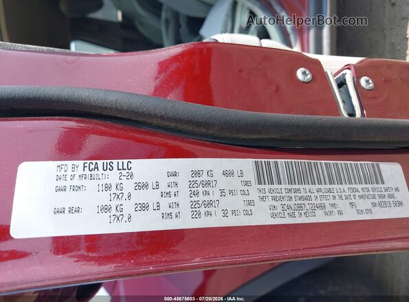 3C4NJDBB7LT224060 2020 JEEP COMPASS Burgundy Engine compartment view