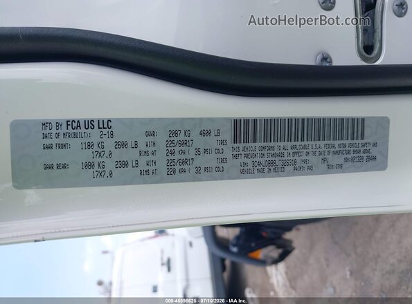 3C4NJDBB8JT326318 2018 JEEP COMPASS White Շարժիչի բաժամունքի տեսք