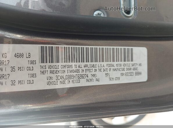3C4NJDBB9HT628274 2017 JEEP COMPASS Gray ძრავის განყოფილების ხედი